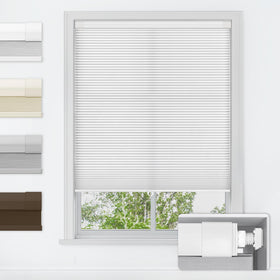 LazBlinds cordless honeycomb shade in inside-mount white for a clean window look.
