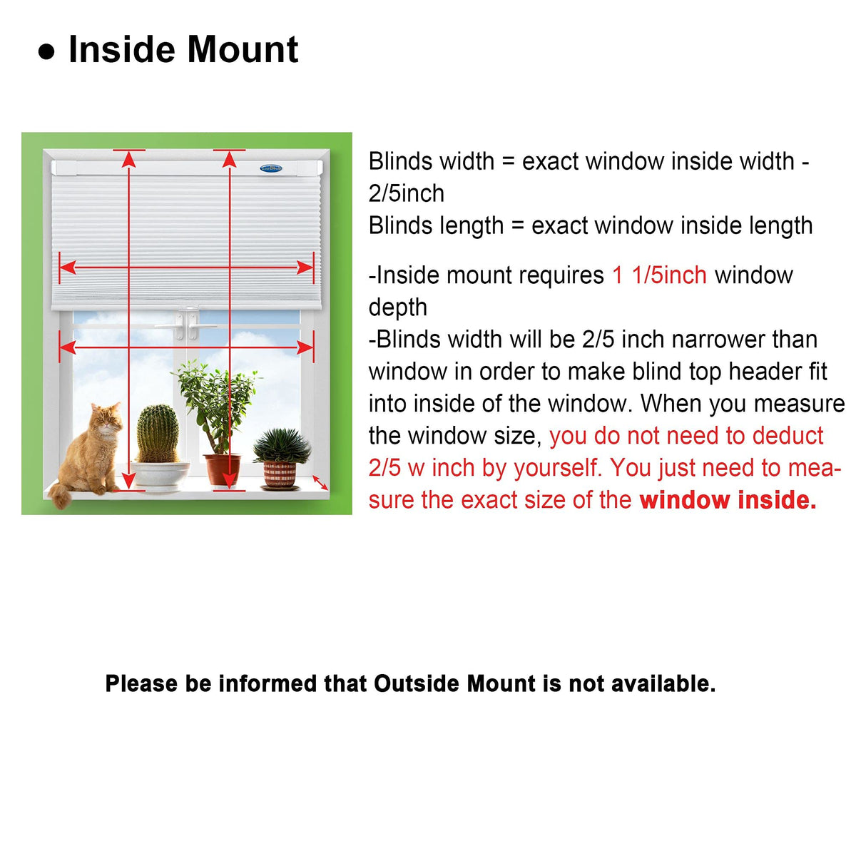 LazBlinds shade dimensions showing 33.7–34.6 inch width and 0–64 inch height adjust