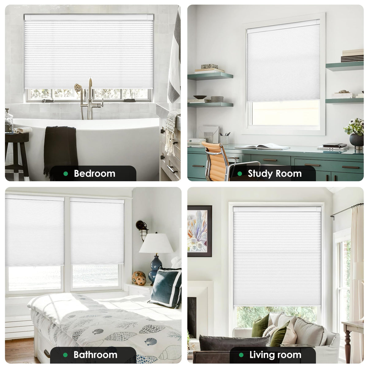 LazBlinds light-filtering fabric provides privacy with a soft room glow.