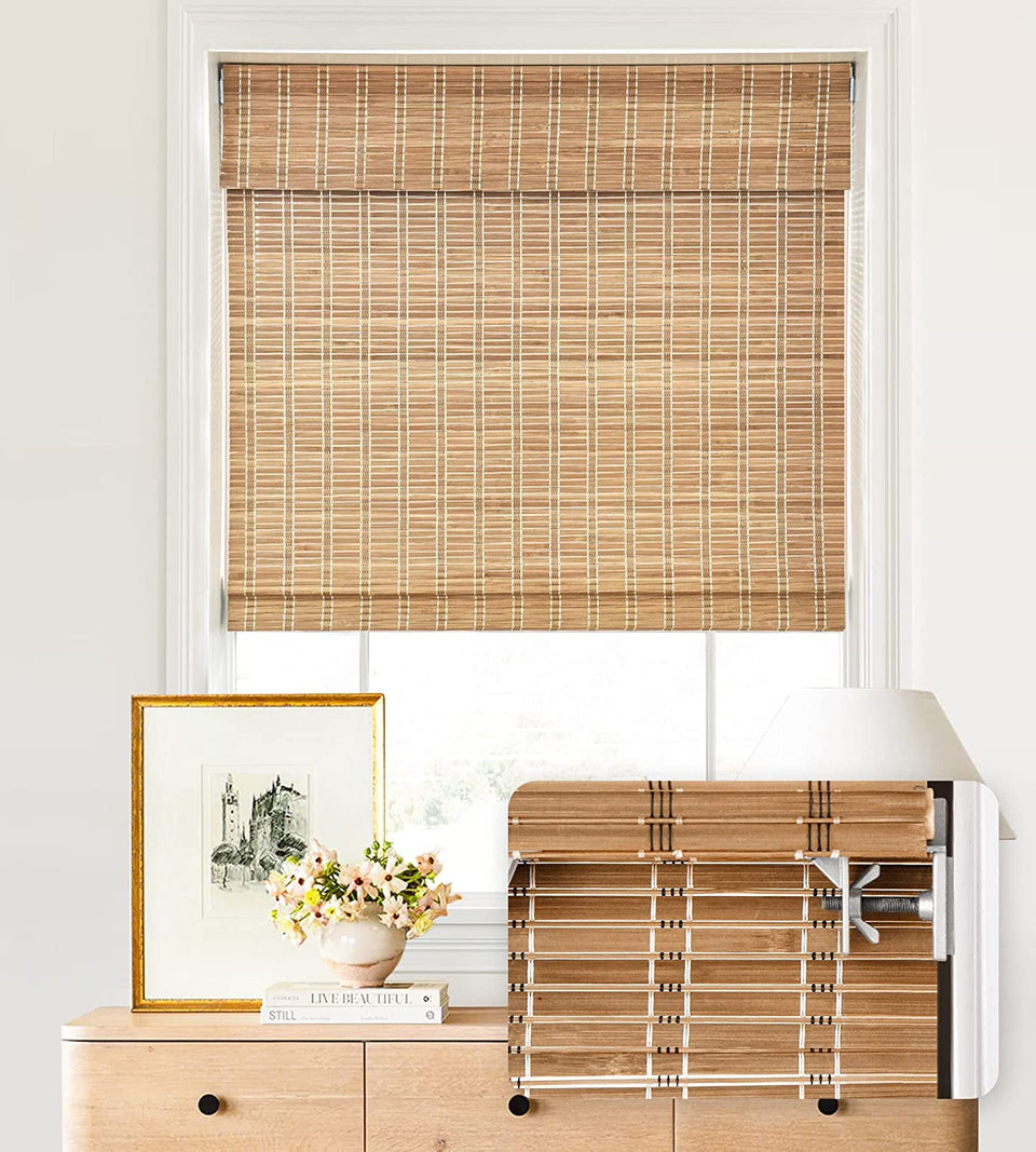 LazBlinds cordless bamboo roman shade inside mount for a clean, tool-free install.