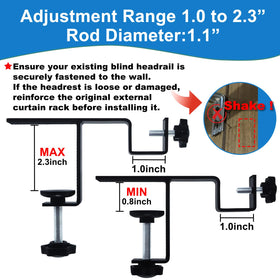 LAZTZQ exterior track up to 4 inches wide for wider curtains