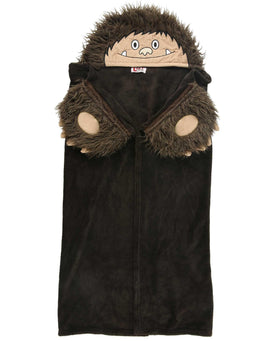 Lazy One Bigfoot hooded blanket shows paw pockets for warm hands