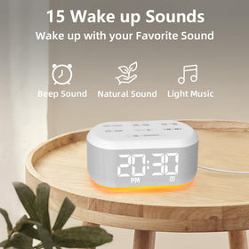 LazyNight clock supports two alarms with adjustable volume for separate routines.