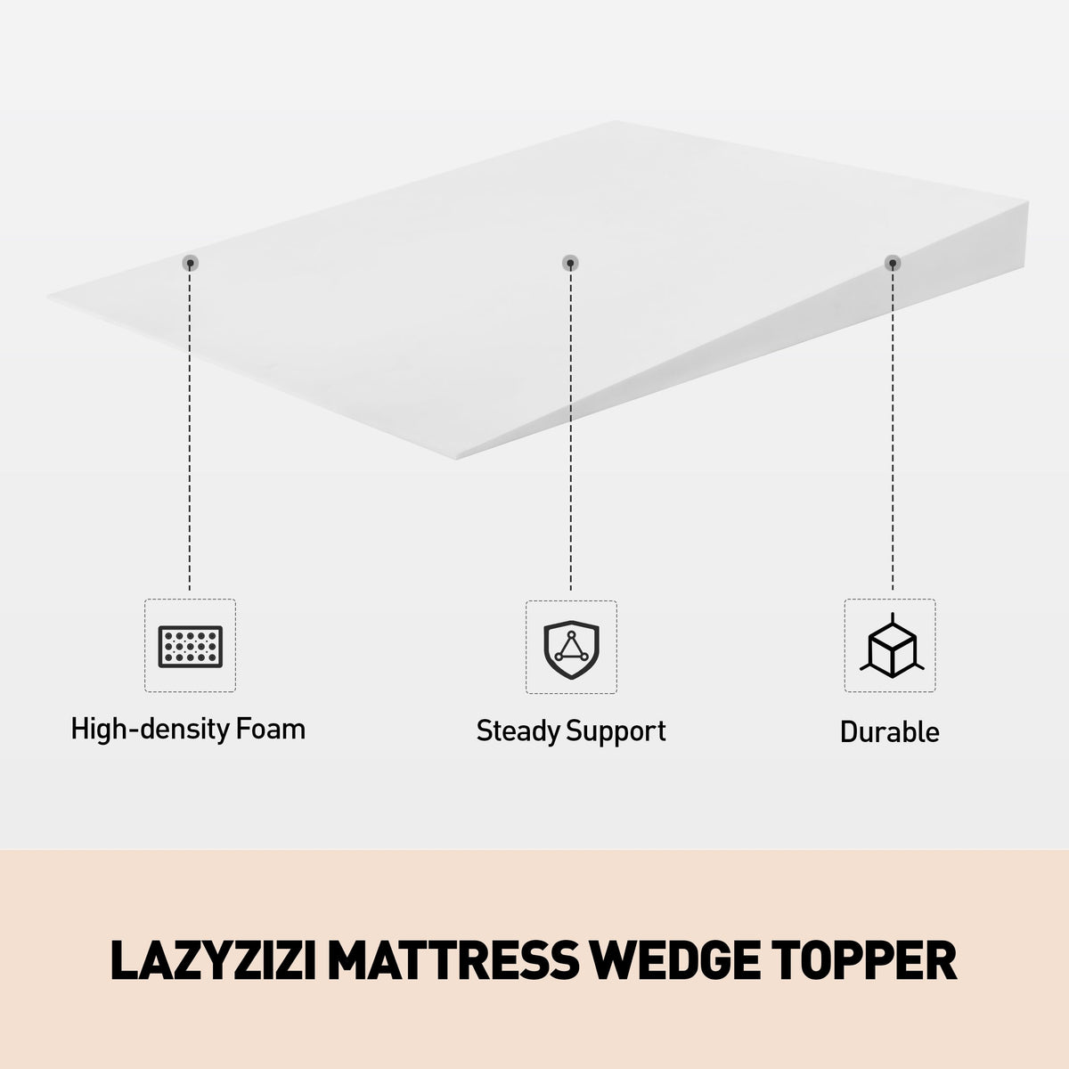 Lazyzizi leg-rest topper above mattress for knee elevation and reading comfort