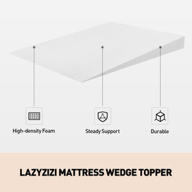 Lazyzizi leg-rest topper above mattress for knee elevation and reading comfort
