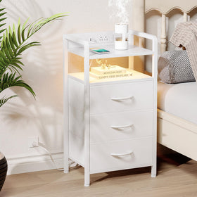Lazzanto Night Stand charging station showing USB and AC outlets.