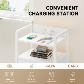 Lazzanto Night Stand top is water-resistant to protect surfaces.
