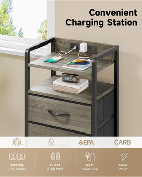 Lazzanto nightstand adjustable feet provide stable placement on uneven floors.