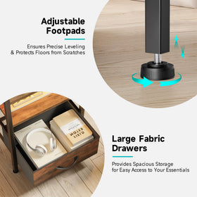 Lazzanto nightstand assembly in progress with clear instructions