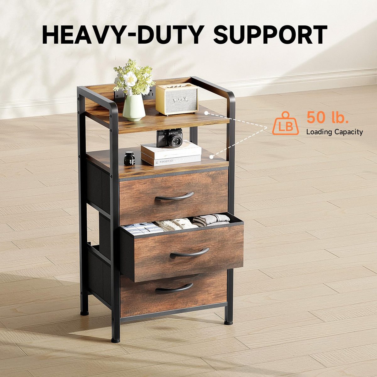 Lazzanto nightstand includes all hardware for easy assembly