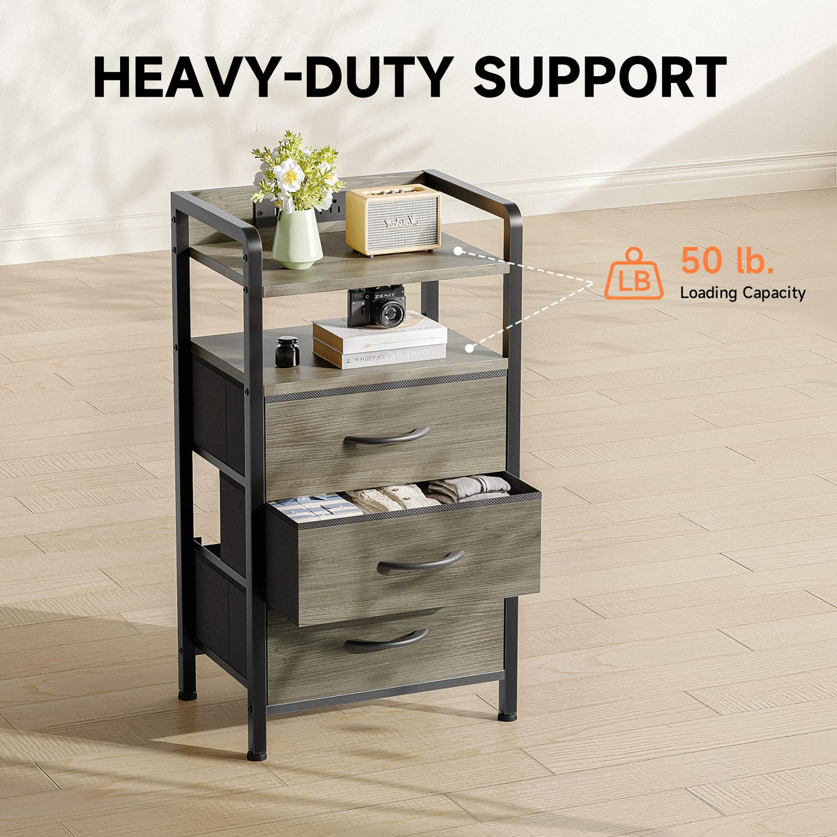 Lazzanto nightstand assembly guide shows quick, tool-friendly setup.