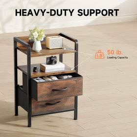 Lazzanto nightstand in a cozy bedroom scene highlighting organization