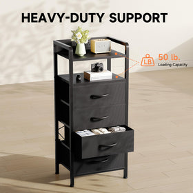 Lazzanto Nightstand black-coated metal finish adds modern, durable appeal.