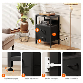 Lazzanto Nightstand Charger bedroom setup in modern dorm room