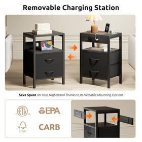 Lazzanto Nightstand Charger open shelf detail ideal for books and speakers
