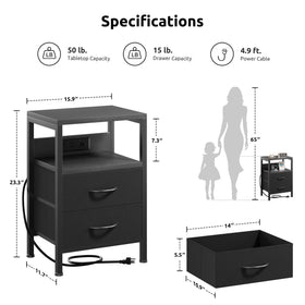 Lazzanto Nightstand Charger side view highlighting compact footprint for dorm rooms
