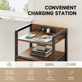 Lazzanto nightstand drawers open for easy access to essentials