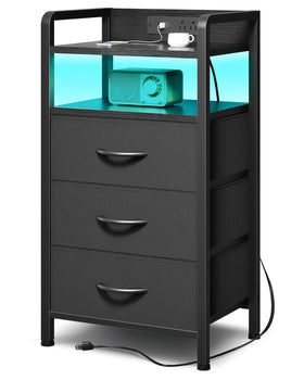 Lazzanto nightstand with LED strip creating ambient bedroom lighting