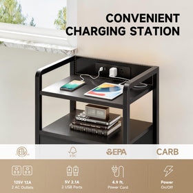 Lazzanto Nightstand water-resistant tabletop protects surfaces while hosting essentials.