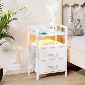 Lazzanto Night Stand USB ports charging dock keeps devices powered.