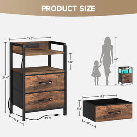 Lazzanto nightstand has a water-resistant tabletop for everyday use