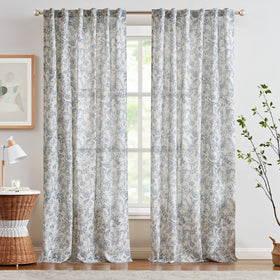 Lazzzy back-tab linen curtains with two-panel set offer flexible hanging options