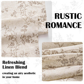 Lazzzy Farmhouse Linen Curtains taupe on beige color enhances ambiance