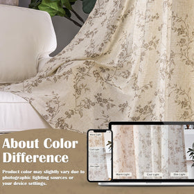 Lazzzy Farmhouse Linen Curtains two-panel set for easy styling