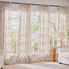 Lazzzy Farmhouse Linen Curtains reduce glare and preserve outdoor views