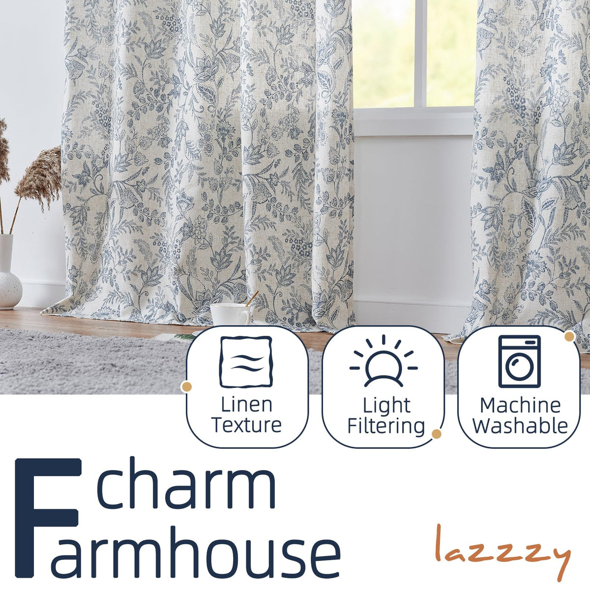 Lazzzy lightweight curtains filter harsh sun while preserving a gentle view