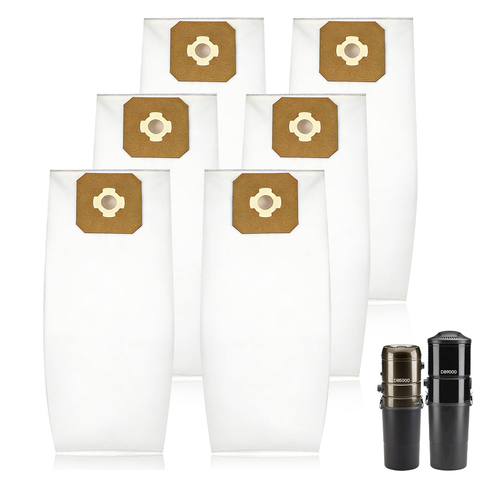 LBLVBNEWD 9520 six-pack central vacuum bags ready for long-lasting filtration.