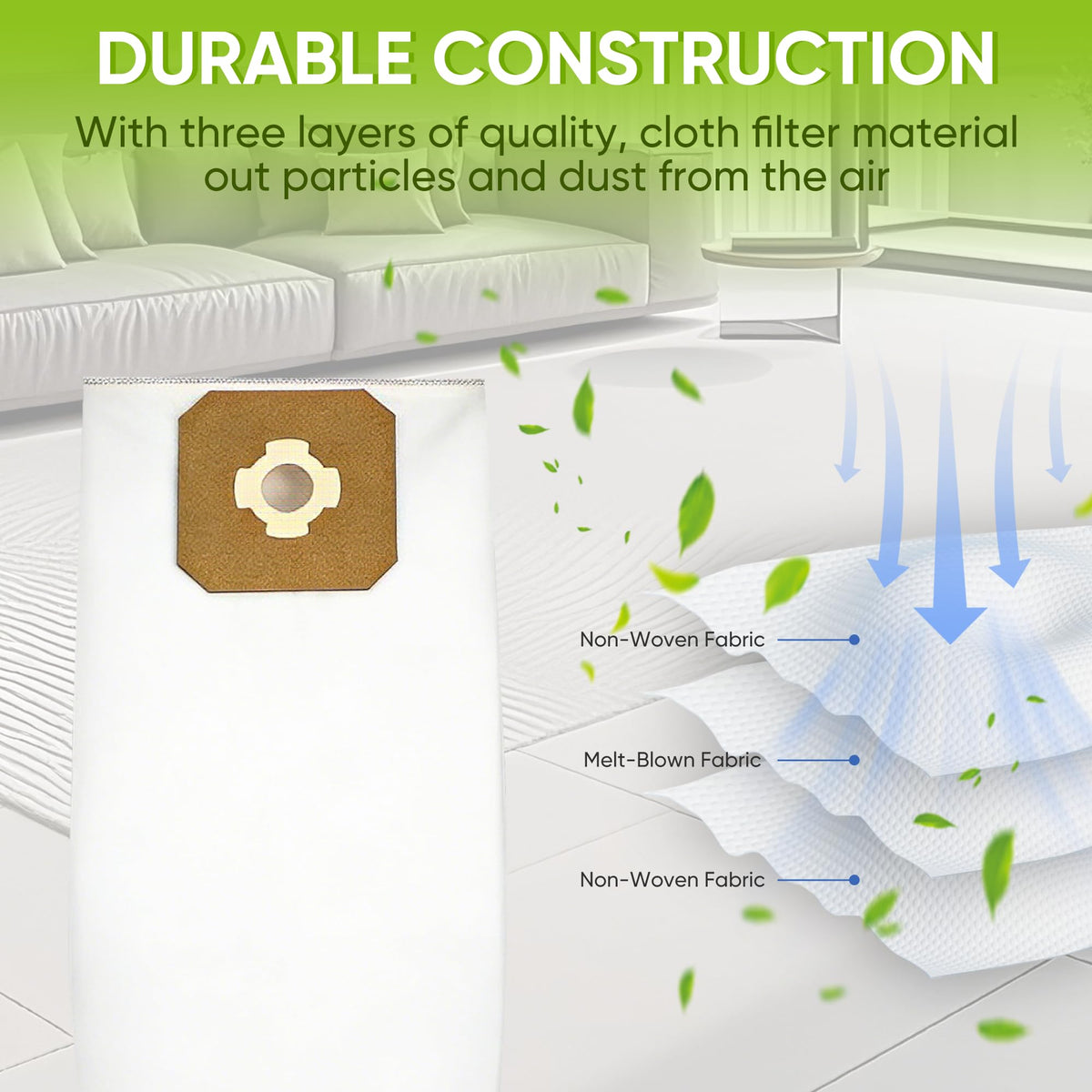 LBLVBNEWD durable cloth material resists clogging during heavy cleaning.