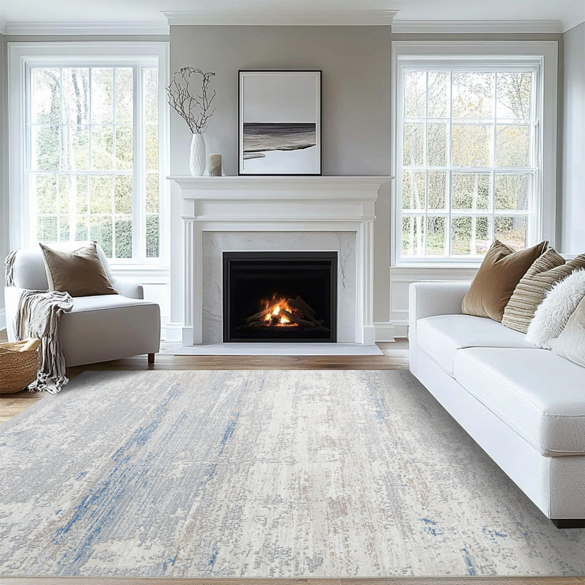 Lbris 5x7 durable and easy-to-clean rug for high-traffic spaces.