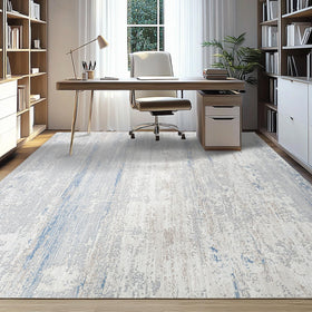 Lbris 5x7 neutral accent rug complements modern decor.