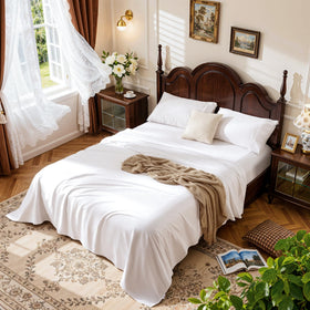 LBRO2M 1000-thread-count cotton sheets close-up shows luxurious texture for all-season comfort