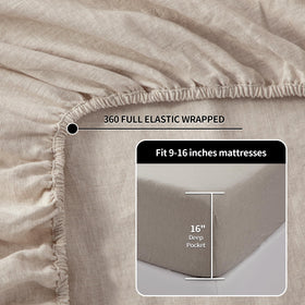 LBRO2M bed setup featuring natural flax linen for a fresh look