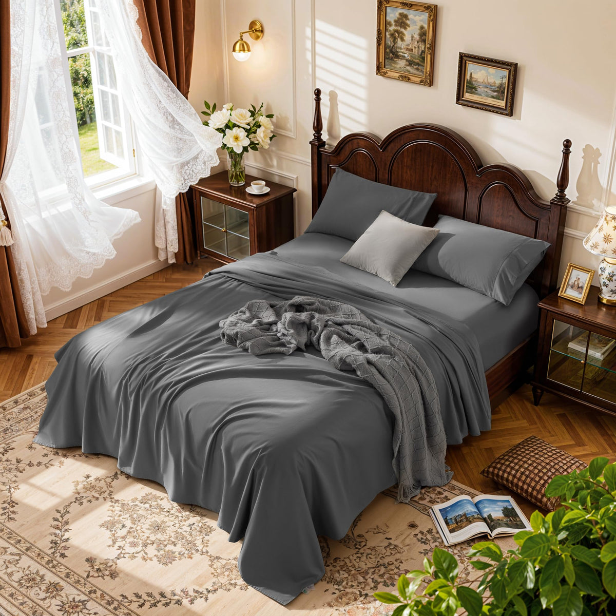 LBRO2M king flat sheet in premium Egyptian cotton showing softness