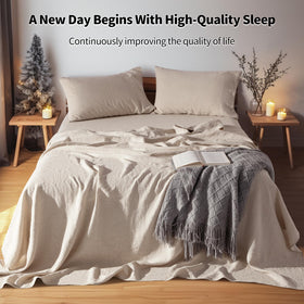 LBRO2M king sheet set ready for cozy, natural sleep.