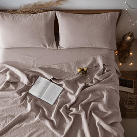 LBRO2M linen flat sheet top view highlights breathable fabric for all season comfort.
