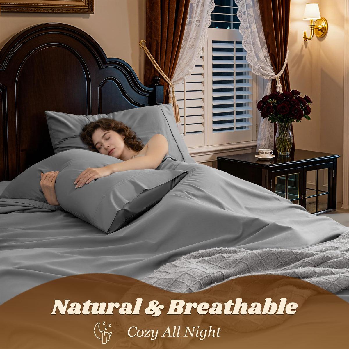 LBRO2M two pillowcases offer soft, comfortable night protection.