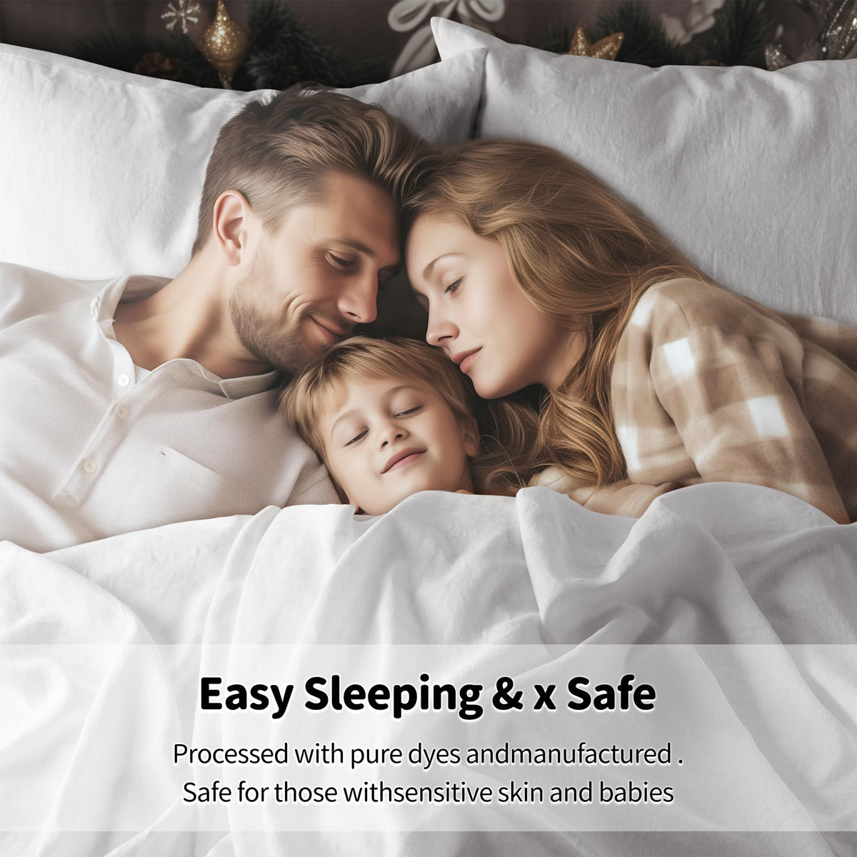 LBRO2M white linen bed setup illustrating all-season comfort