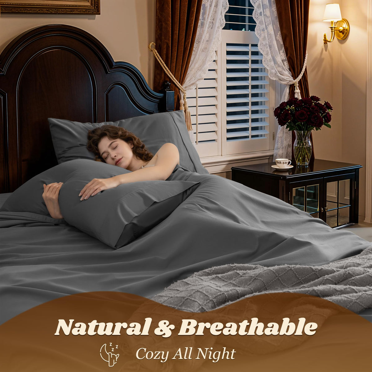 LBRO2M sateen finish drape conveys soft, luxurious feel