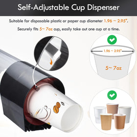 LBTING dispenser cone-cups fit 7–12 oz for easy grabbing.