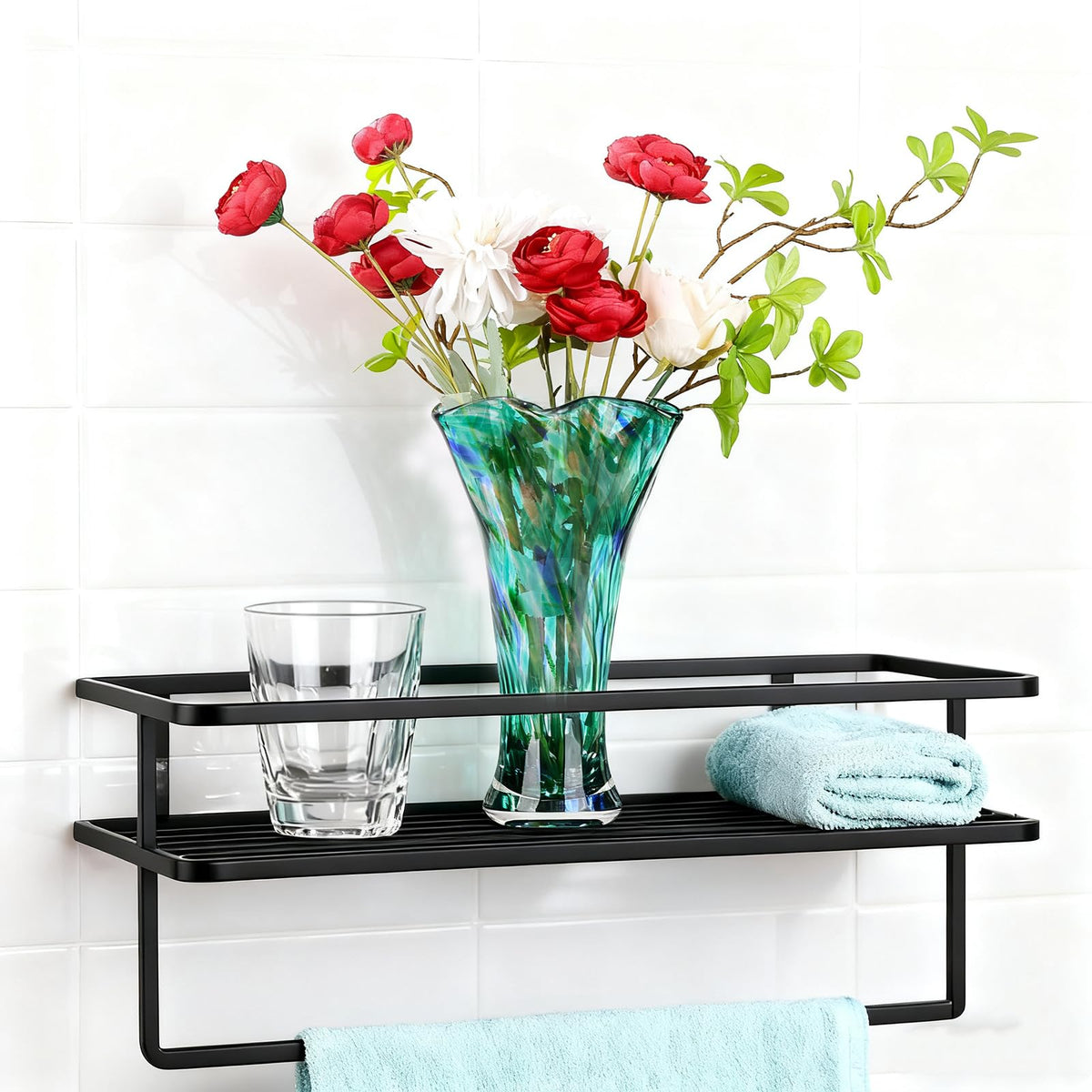 LCCCK teal glass vase collectible artisan piece with handcrafted charm.