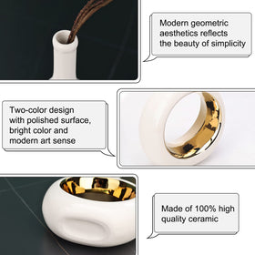 LCCCK white gold vase gift idea for housewarmings and celebrations.