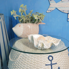 LCdecohome shell bowl centerpiece for dining table adds coastal sophistication.
