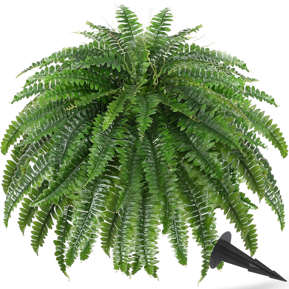 LCKRVOL 50-inch artificial fern with ground spike for outdoor setup