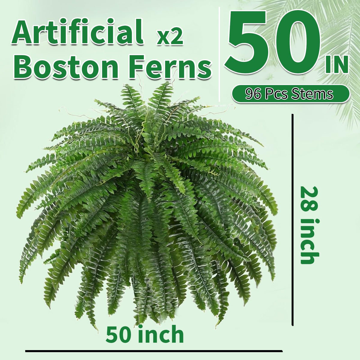 Outdoor porch arrangement featuring LCKRVOL 50-inch ferns.