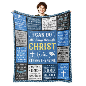 Lcobion Christian blanket front view—warmth and faith-inspired comfort