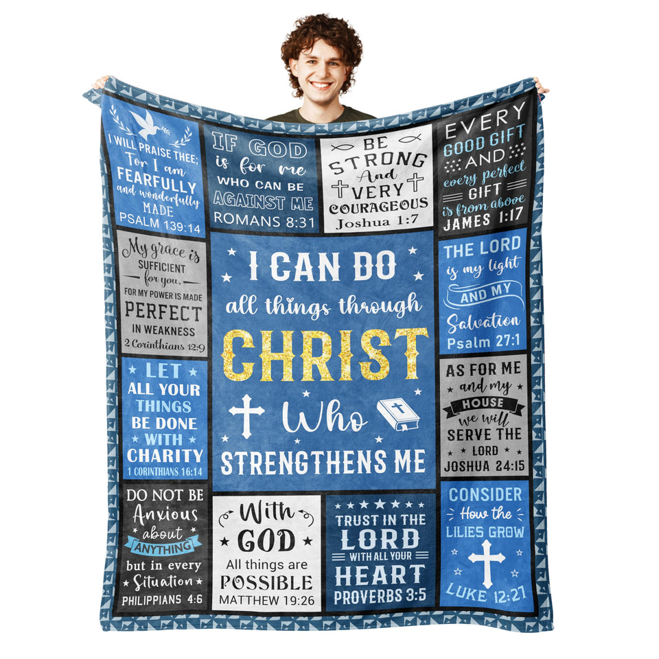 Lcobion Christian blanket front view—warmth and faith-inspired comfort